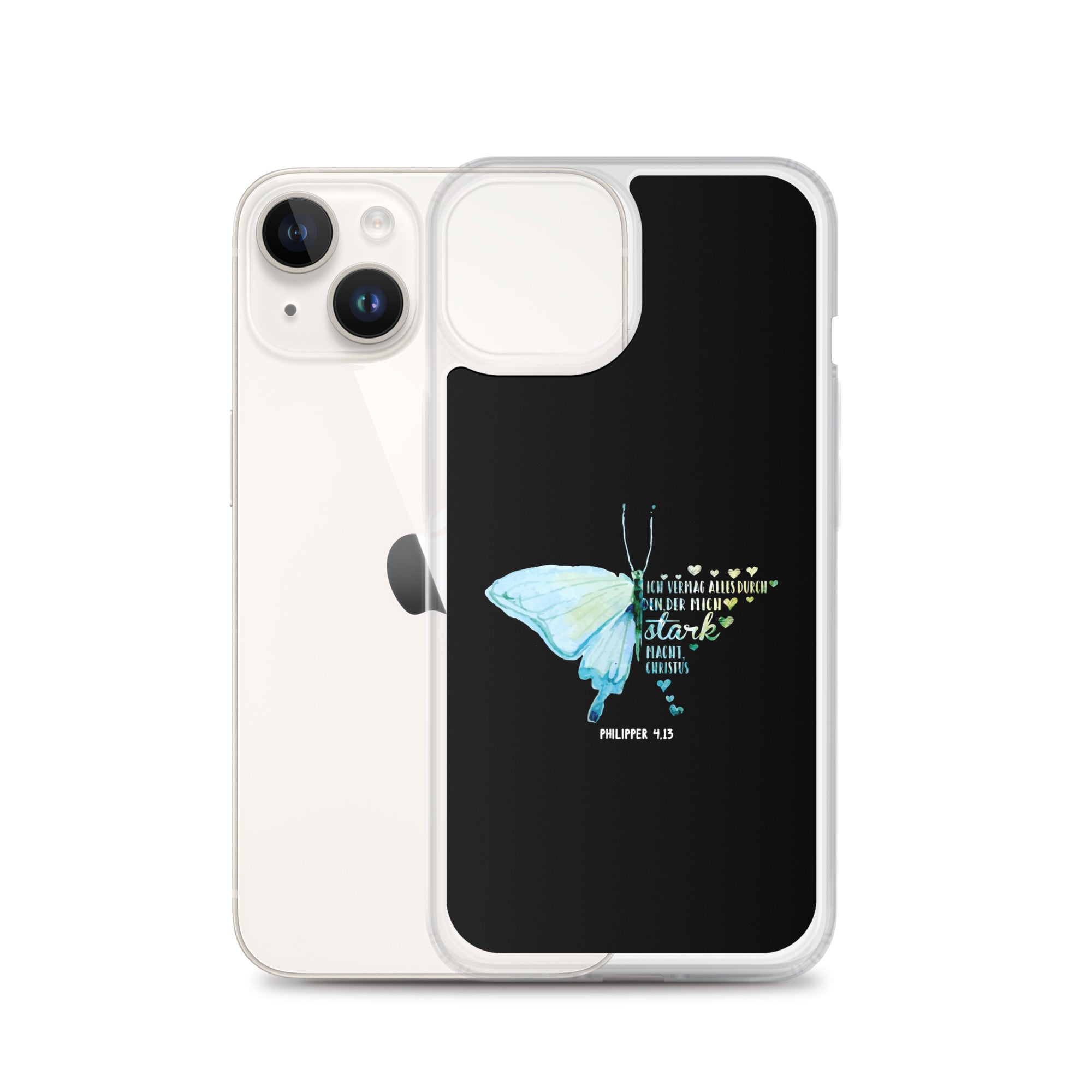 Philipper 4,13 Schmetterling Ich vermag alles durch Christus iPhone-Hülle