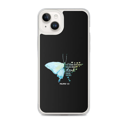 Philipper 4,13 Schmetterling Ich vermag alles durch Christus iPhone-Hülle