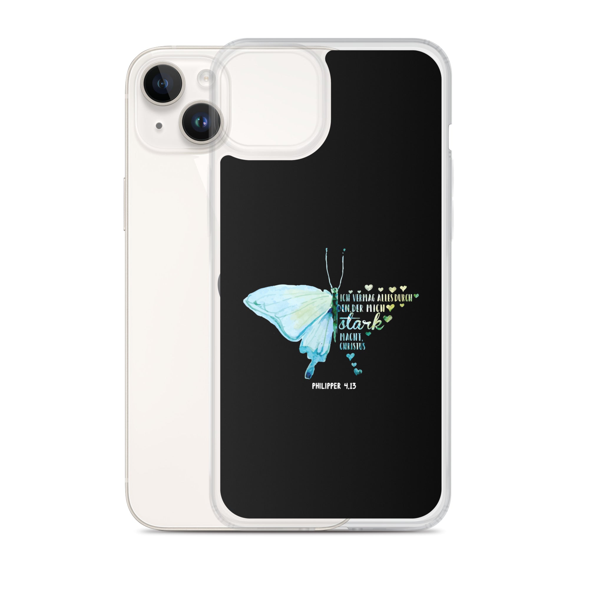 Philipper 4,13 Schmetterling Ich vermag alles durch Christus iPhone-Hülle