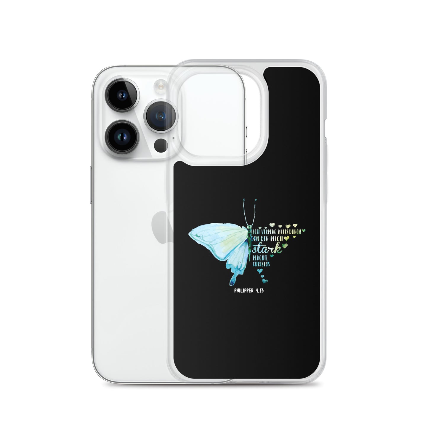 Philipper 4,13 Schmetterling Ich vermag alles durch Christus iPhone-Hülle