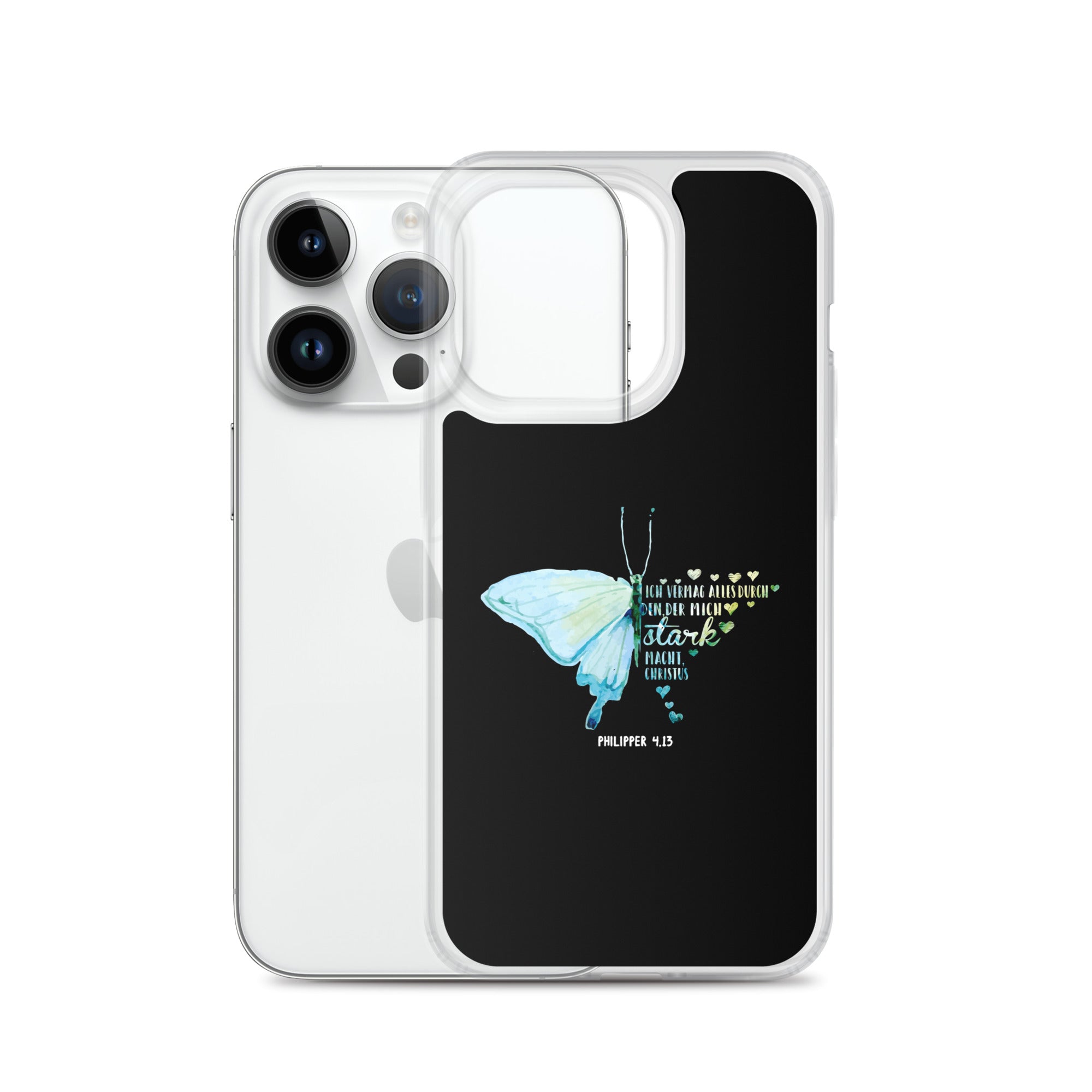 Philipper 4,13 Schmetterling Ich vermag alles durch Christus iPhone-Hülle