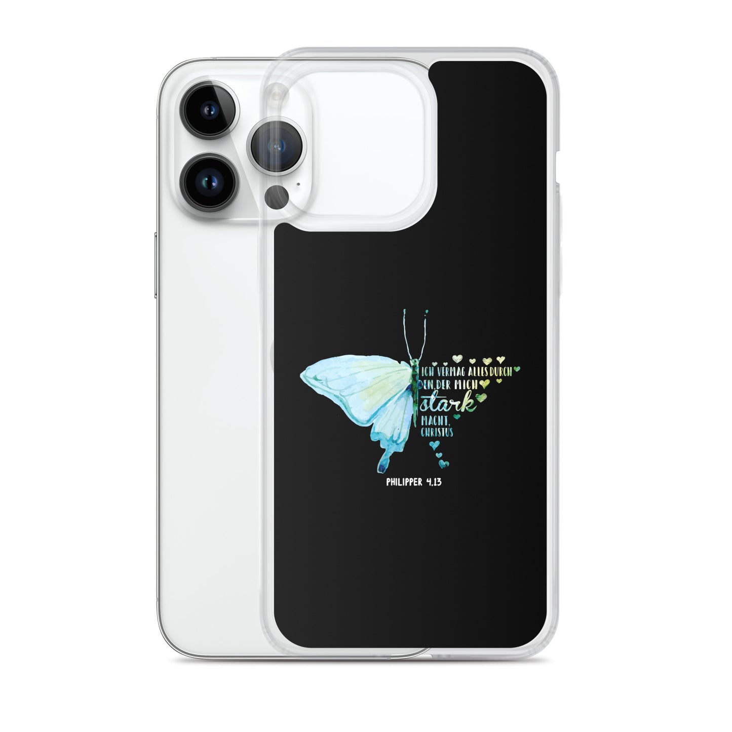 Philipper 4,13 Schmetterling Ich vermag alles durch Christus iPhone-Hülle