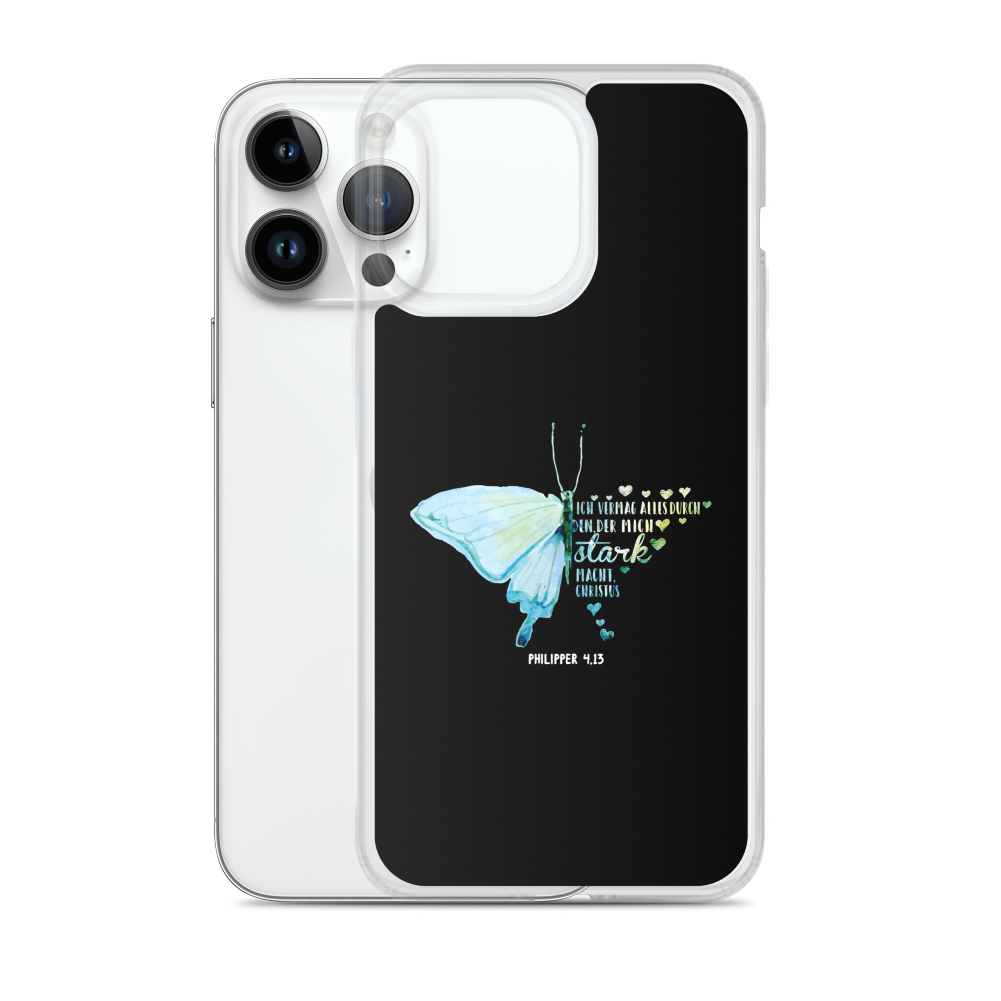 Philipper 4,13 Schmetterling Ich vermag alles durch Christus iPhone-Hülle