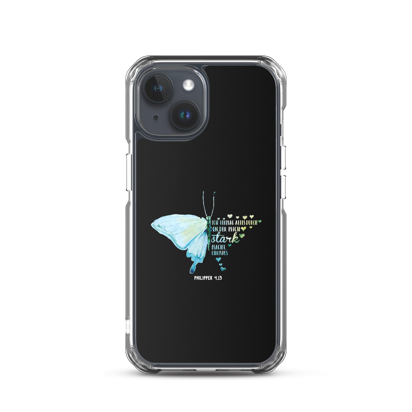 Philipper 4,13 Schmetterling Ich vermag alles durch Christus iPhone-Hülle