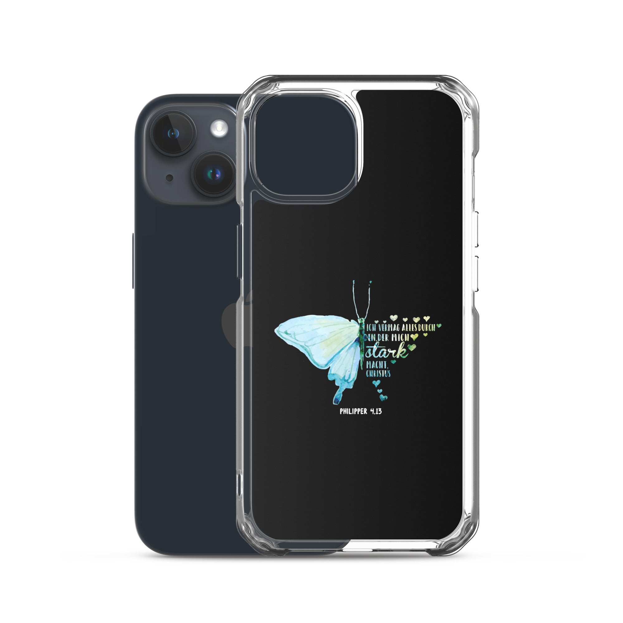 Philipper 4,13 Schmetterling Ich vermag alles durch Christus iPhone-Hülle