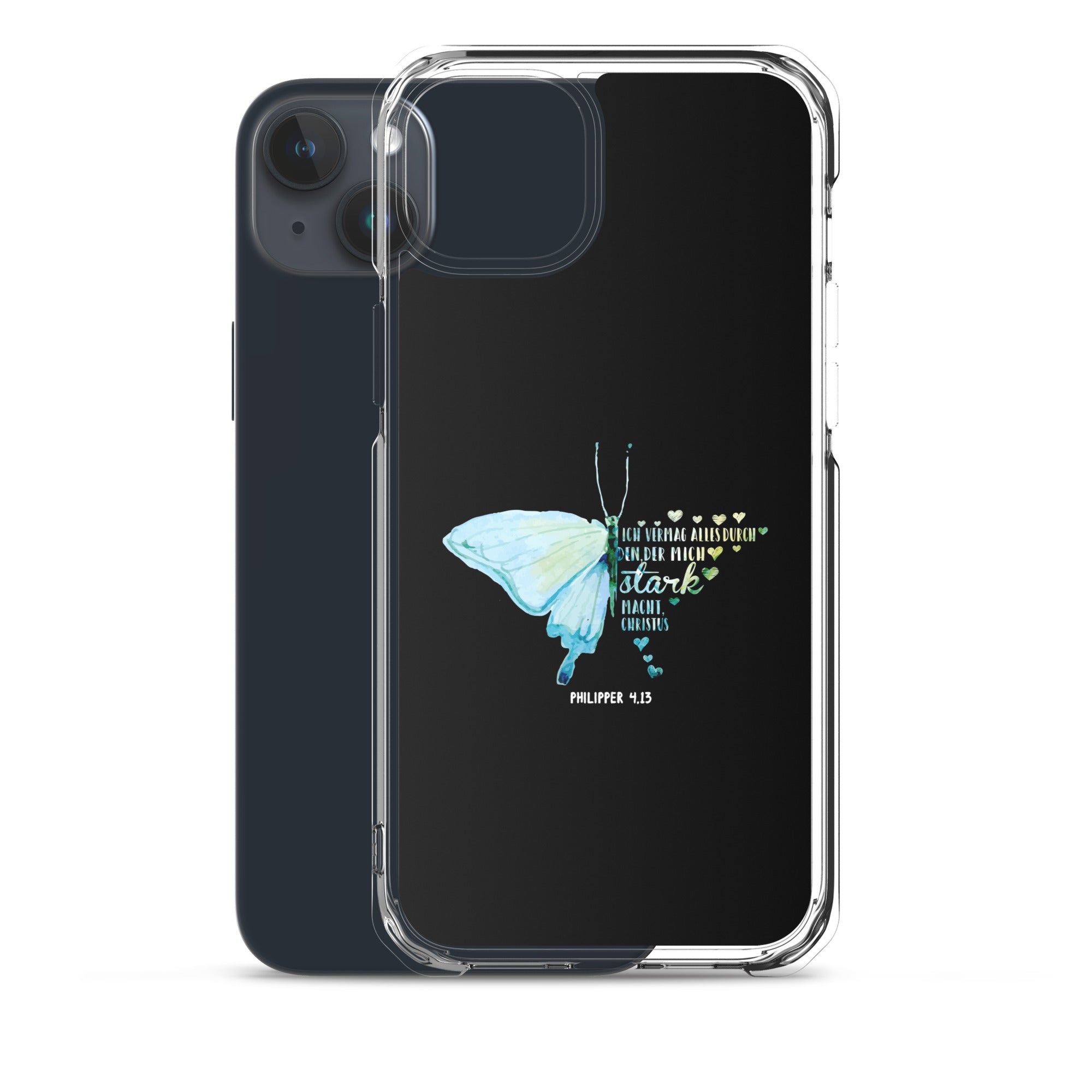 Philipper 4,13 Schmetterling Ich vermag alles durch Christus iPhone-Hülle
