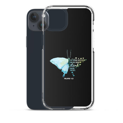 Philipper 4,13 Schmetterling Ich vermag alles durch Christus iPhone-Hülle