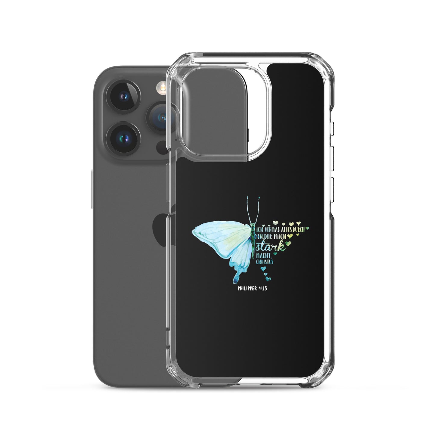 Philipper 4,13 Schmetterling Ich vermag alles durch Christus iPhone-Hülle