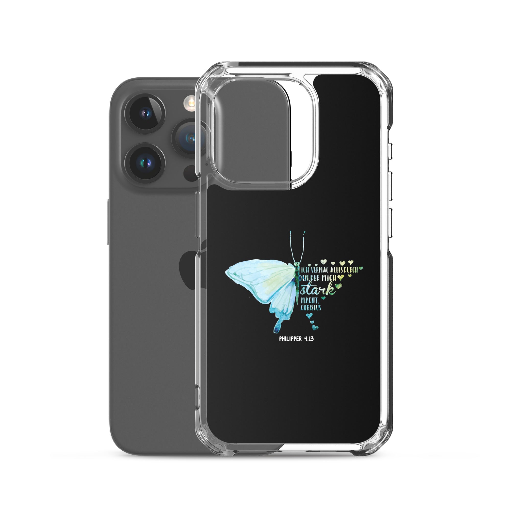 Philipper 4,13 Schmetterling Ich vermag alles durch Christus iPhone-Hülle