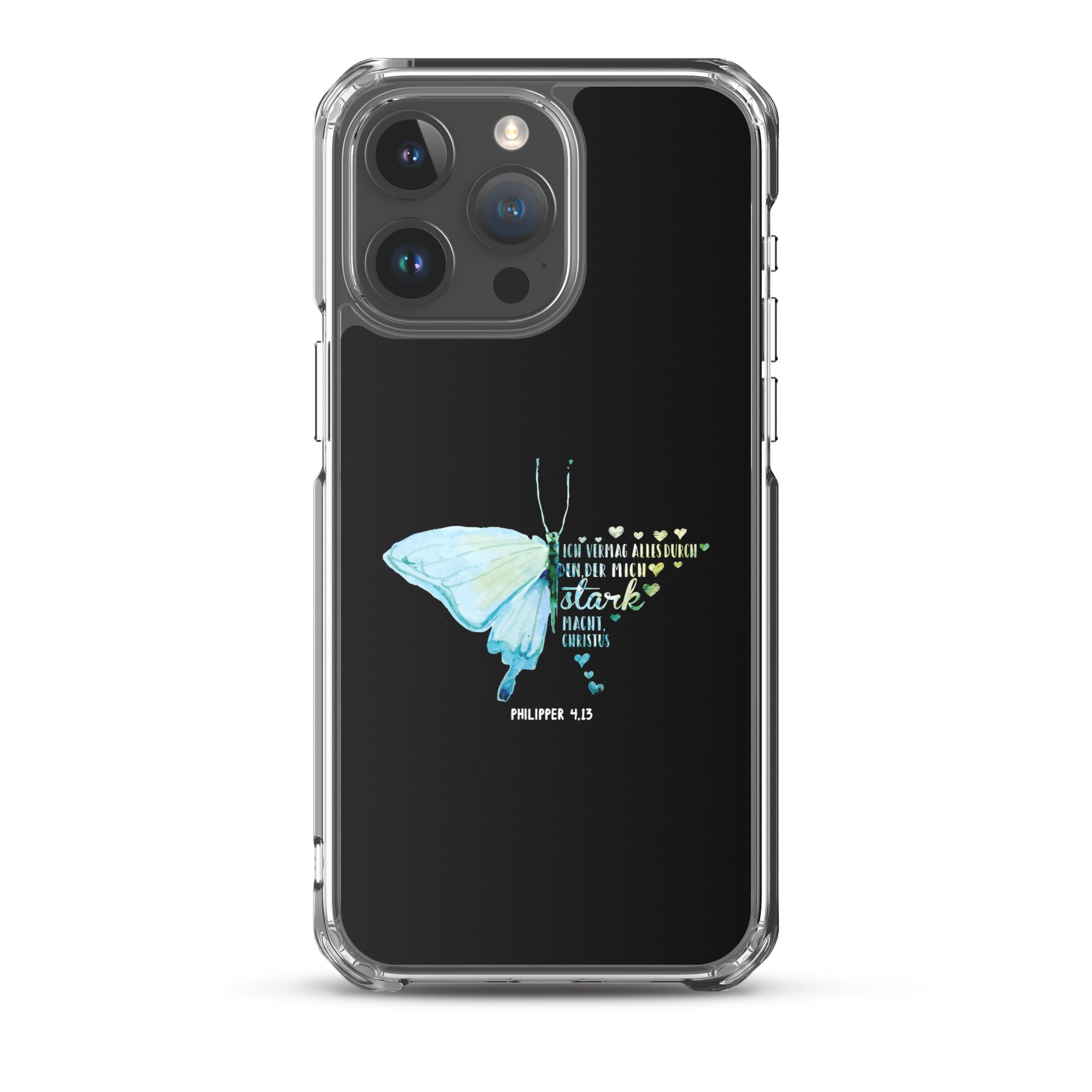 Philipper 4,13 Schmetterling Ich vermag alles durch Christus iPhone-Hülle
