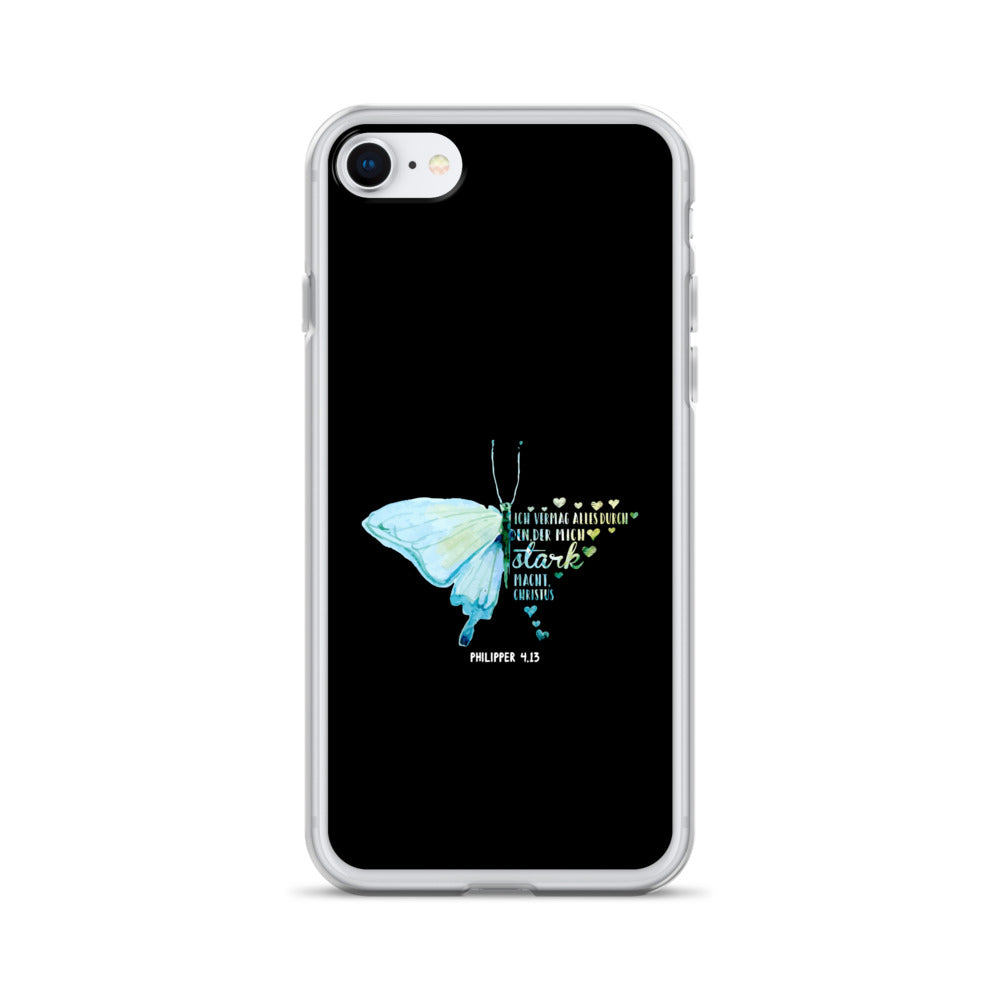 Philipper 4,13 Schmetterling Ich vermag alles durch Christus iPhone-Hülle