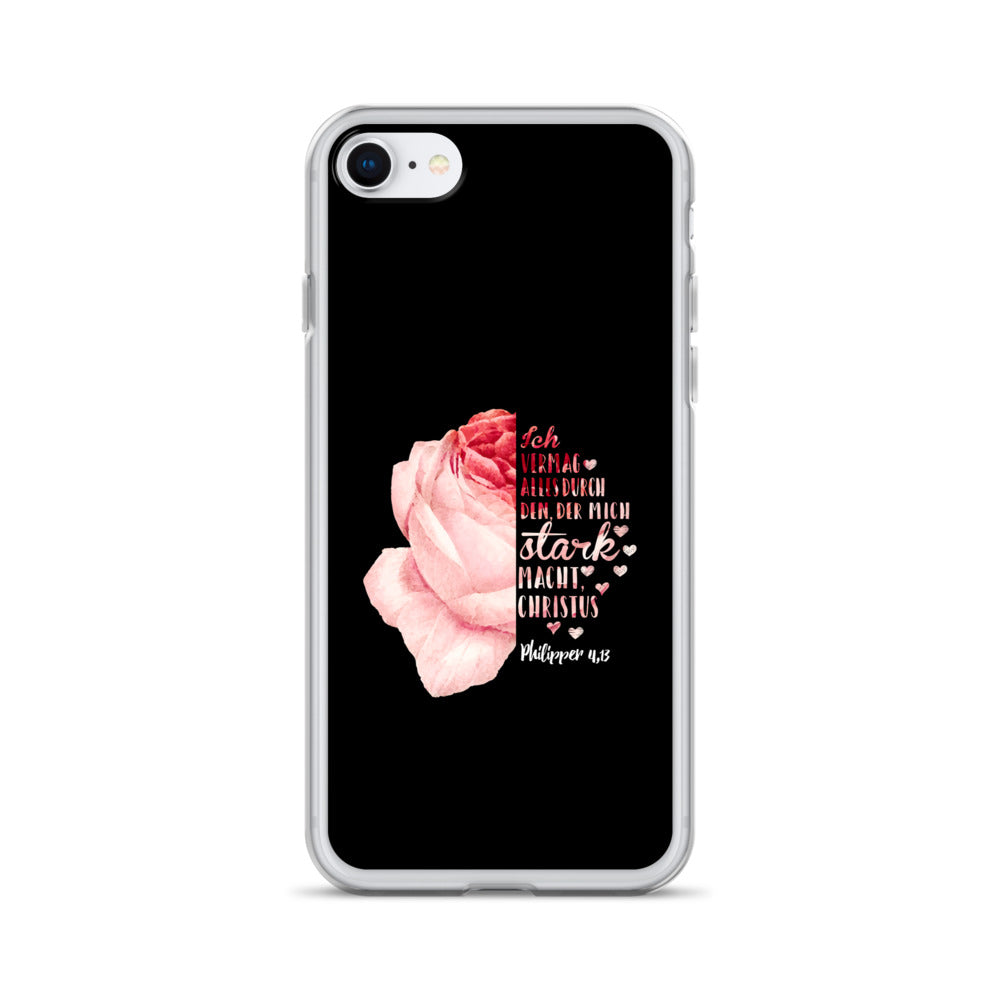 Philipper 4,13 Rose Ich vermag alles durch Christus iPhone-Hülle