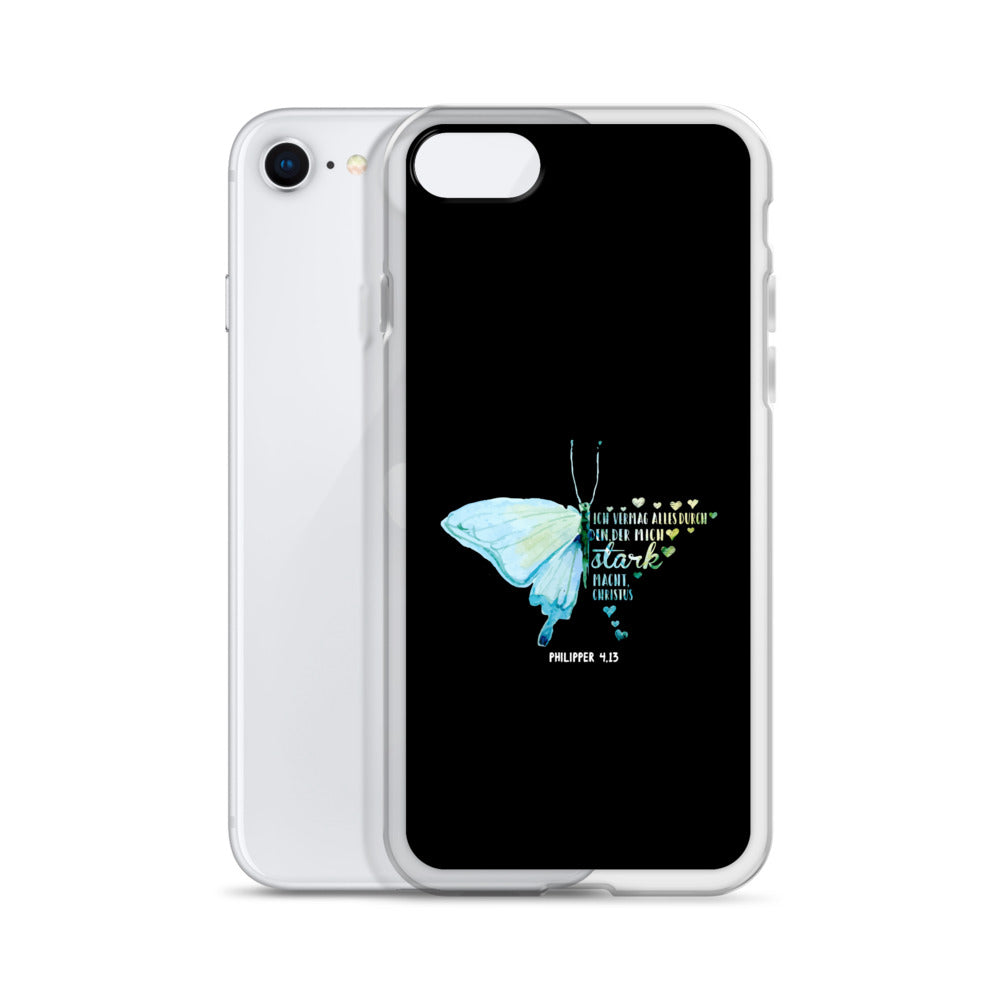 Philipper 4,13 Schmetterling Ich vermag alles durch Christus iPhone-Hülle