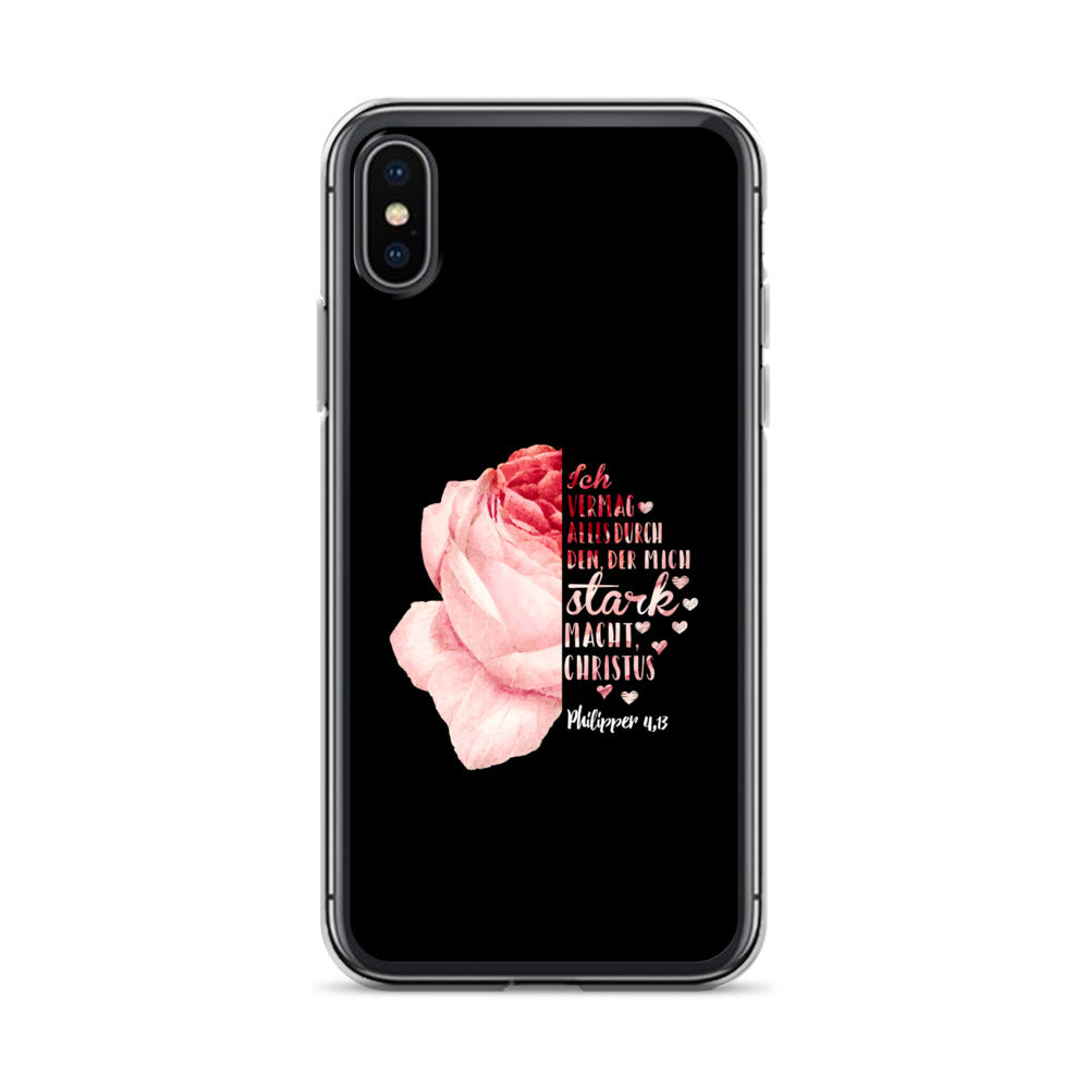 Philipper 4,13 Rose Ich vermag alles durch Christus iPhone-Hülle
