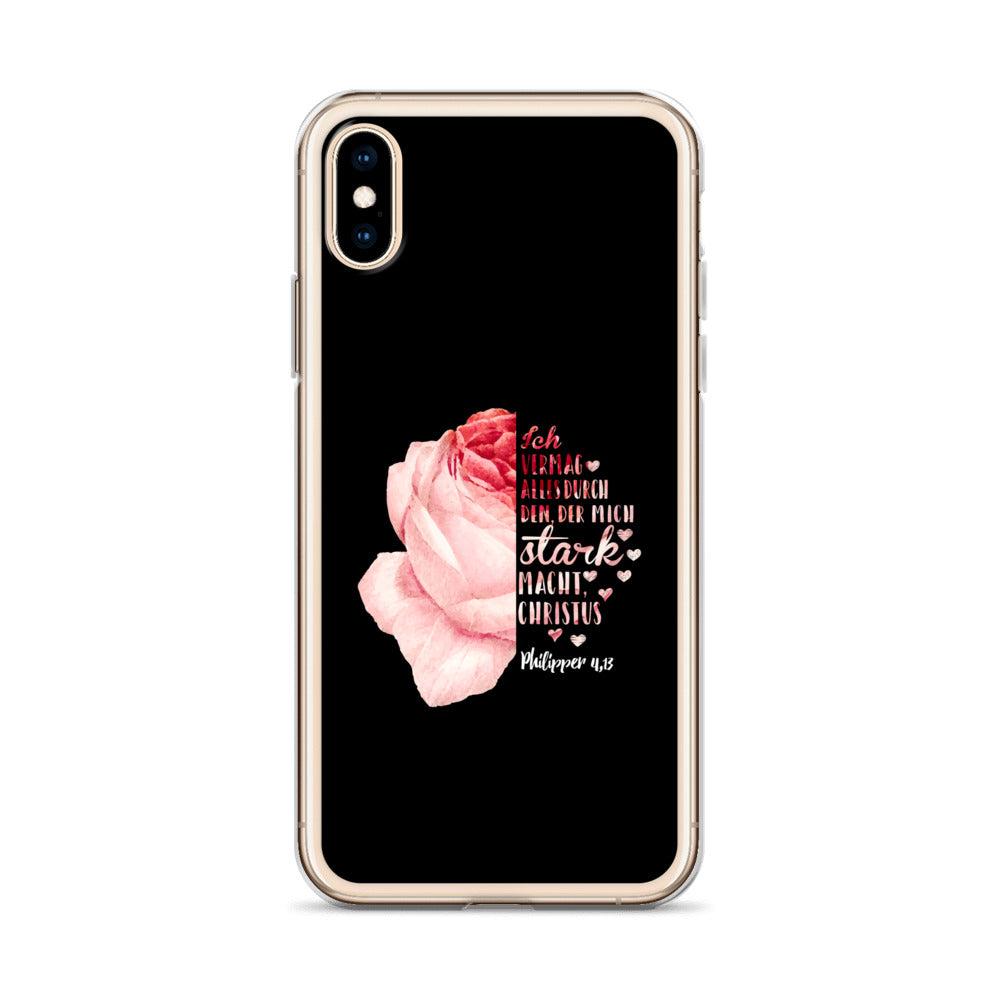 Philipper 4,13 Rose Ich vermag alles durch Christus iPhone-Hülle