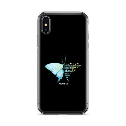Philipper 4,13 Schmetterling Ich vermag alles durch Christus iPhone-Hülle