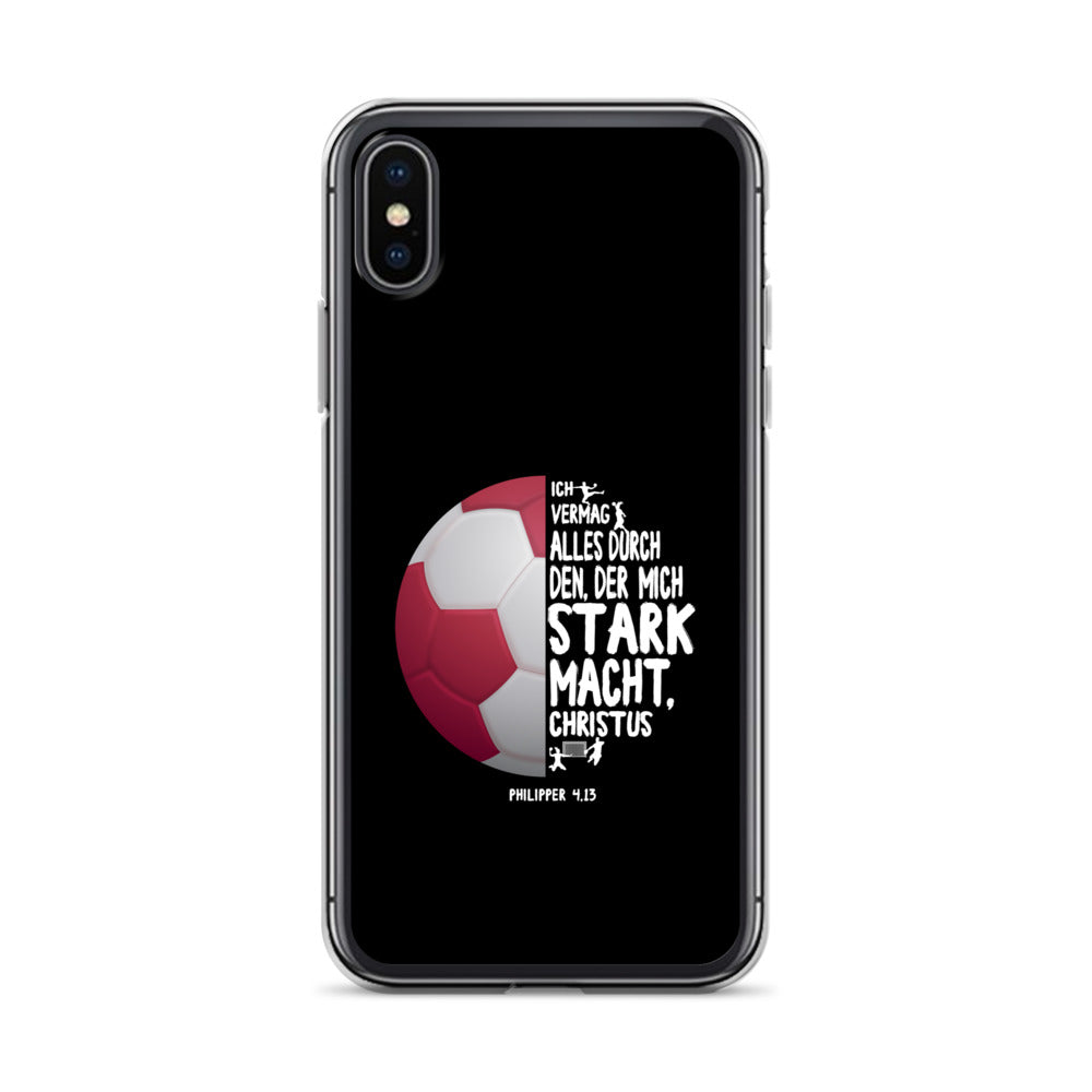 Philipper 4,13 Fußball Ich vermag alles durch Christus iPhone-Hülle