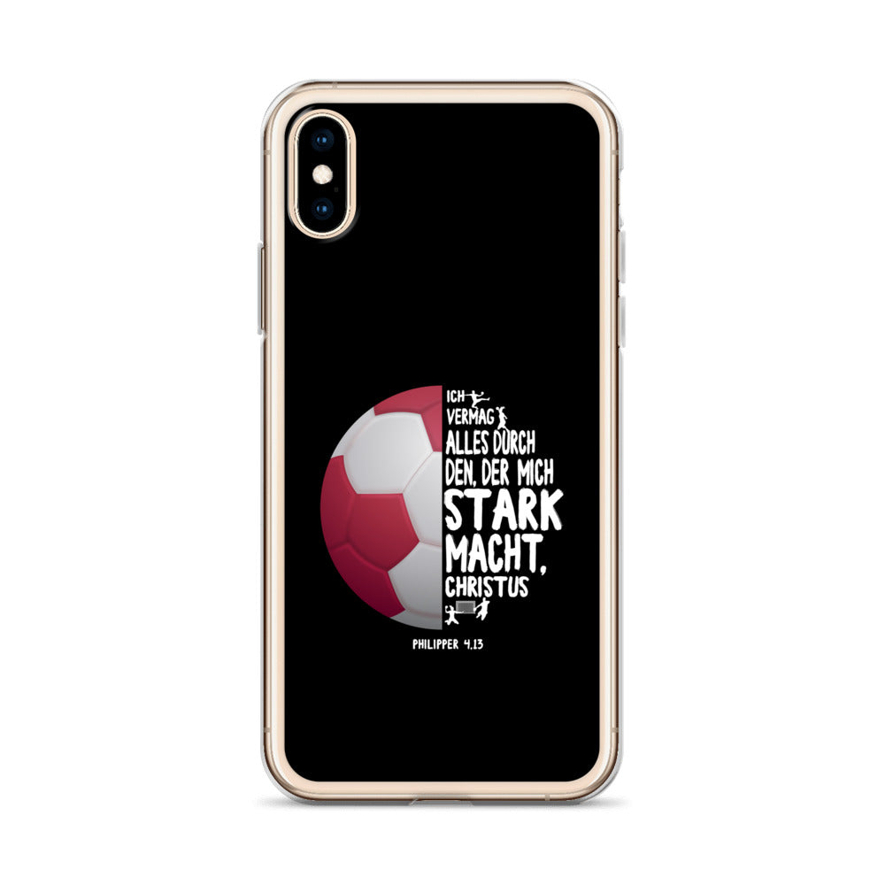 Philipper 4,13 Fußball Ich vermag alles durch Christus iPhone-Hülle