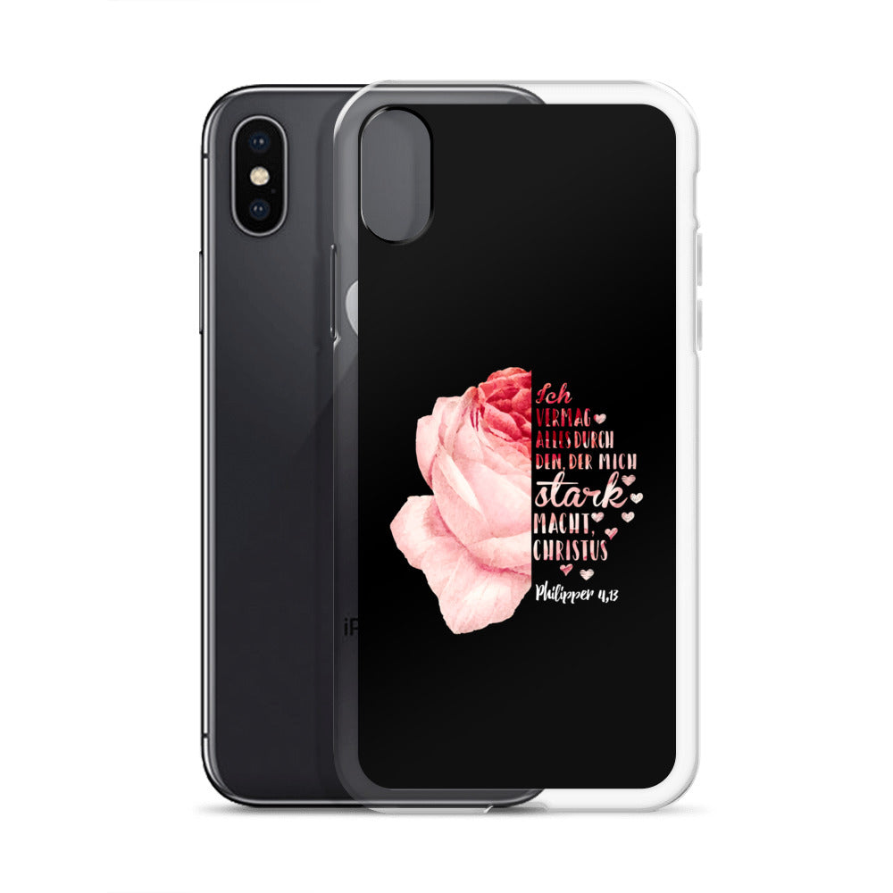 Philipper 4,13 Rose Ich vermag alles durch Christus iPhone-Hülle