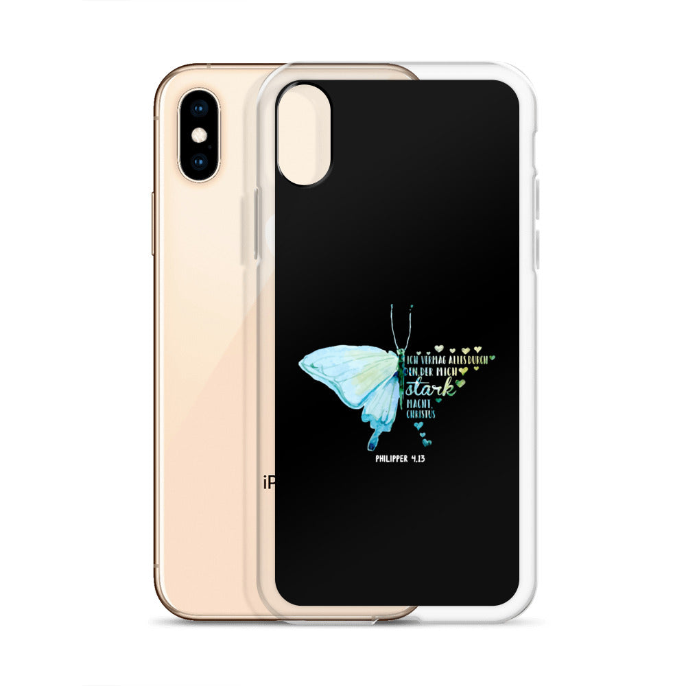 Philipper 4,13 Schmetterling Ich vermag alles durch Christus iPhone-Hülle