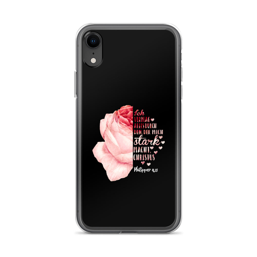 Philipper 4,13 Rose Ich vermag alles durch Christus iPhone-Hülle