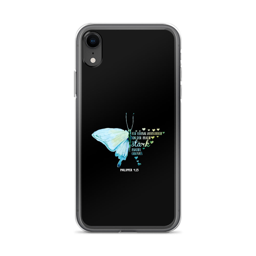 Philipper 4,13 Schmetterling Ich vermag alles durch Christus iPhone-Hülle