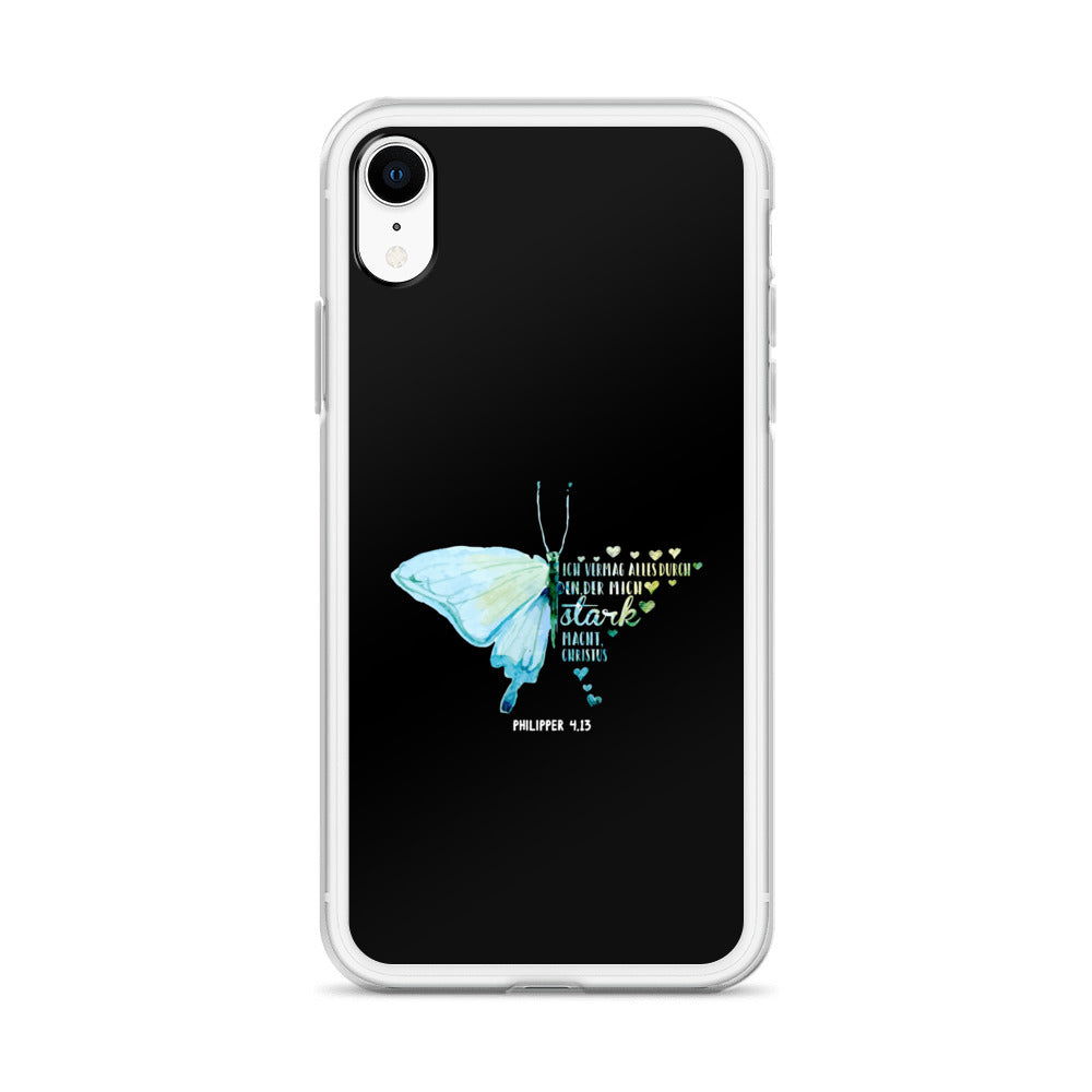 Philipper 4,13 Schmetterling Ich vermag alles durch Christus iPhone-Hülle