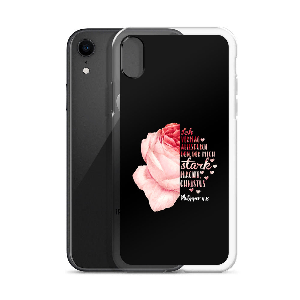 Philipper 4,13 Rose Ich vermag alles durch Christus iPhone-Hülle