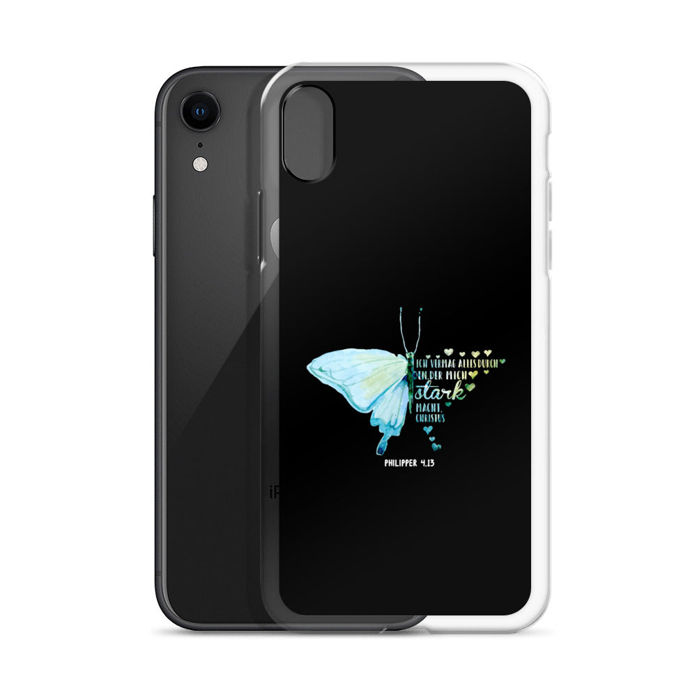 Philipper 4,13 Schmetterling Ich vermag alles durch Christus iPhone-Hülle