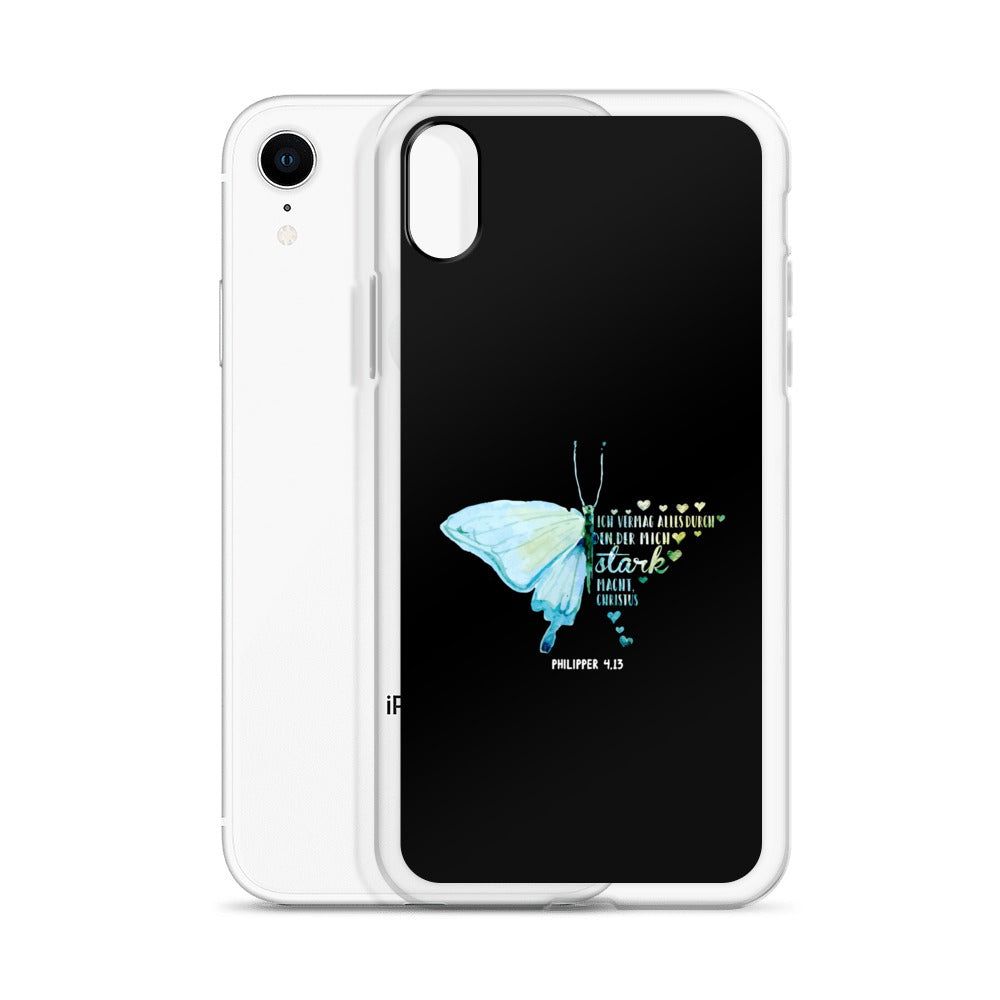 Philipper 4,13 Schmetterling Ich vermag alles durch Christus iPhone-Hülle
