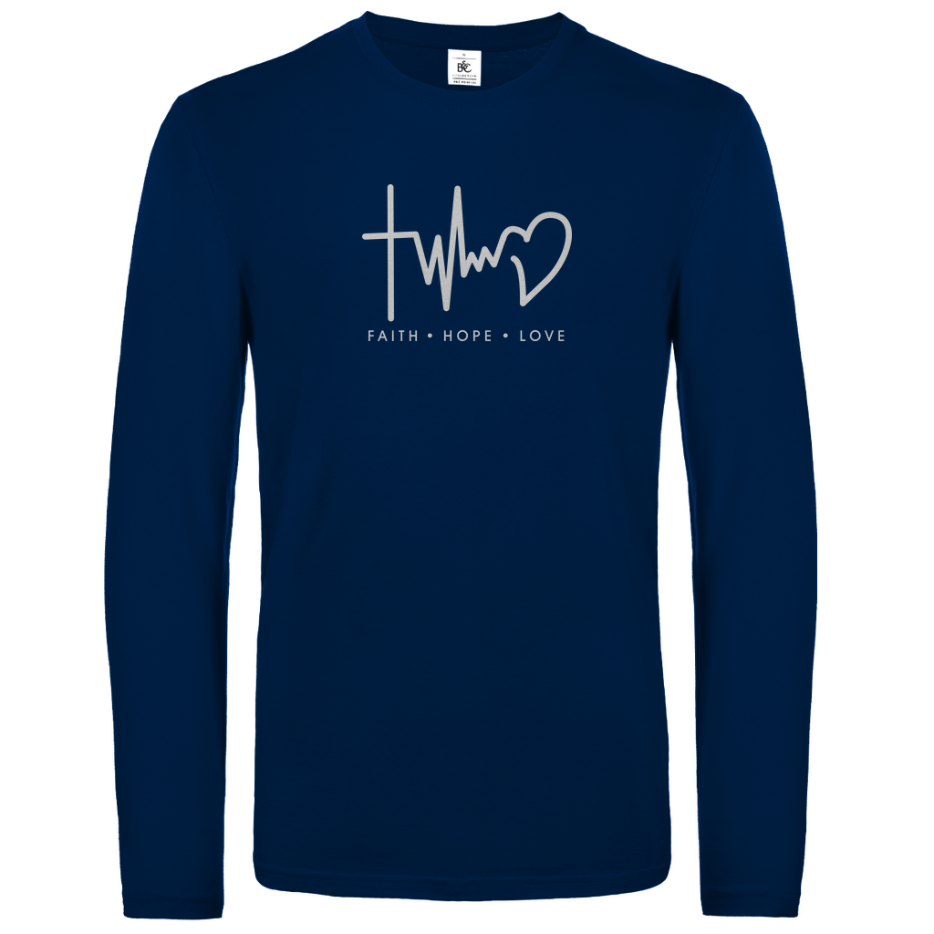 Faith Hope Love christliches Unisex Langarmshirt