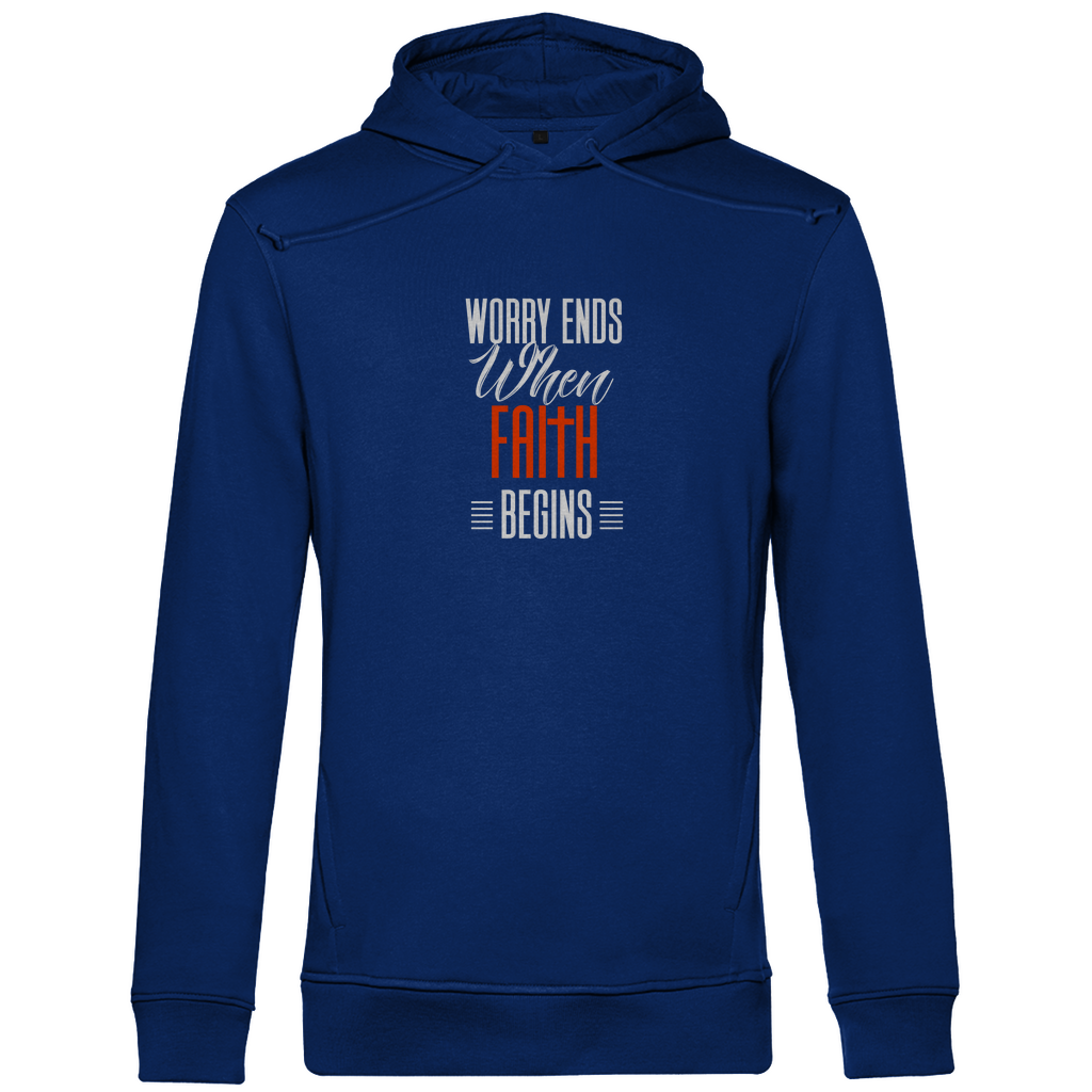 Worry Ends When Faith Begins Herren Premium Bio Hoodie
