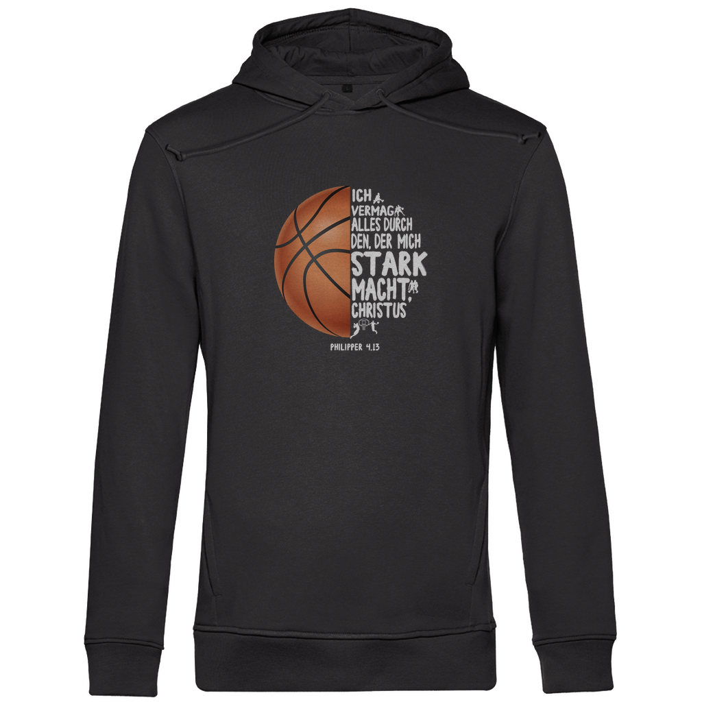 Ich bin stark durch Christus Philipper 4,13 Basketball Herren Premium Bio Hoodie