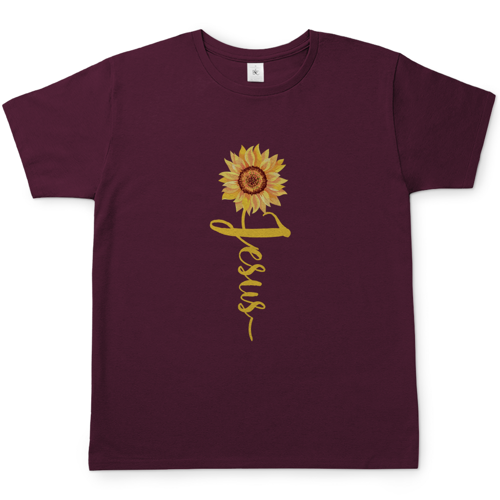 Jesus Sonnenblume christliches Herren T-Shirt