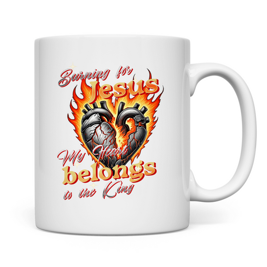 Burning for Jesus christliche Tasse