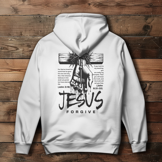Jesus Forgive - Backprint Christlicher Damen Hoodie