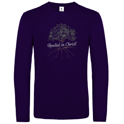 Rooted in Christ christliches Unisex Langarmshirt