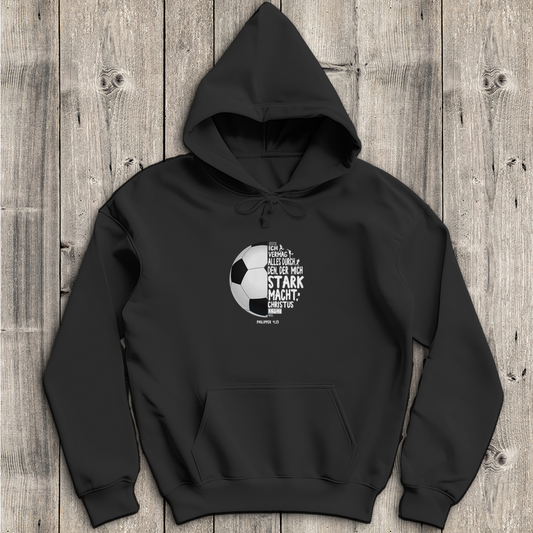 Ich vermag alles durch Christus Fußball - Christlicher Herren Hoodie