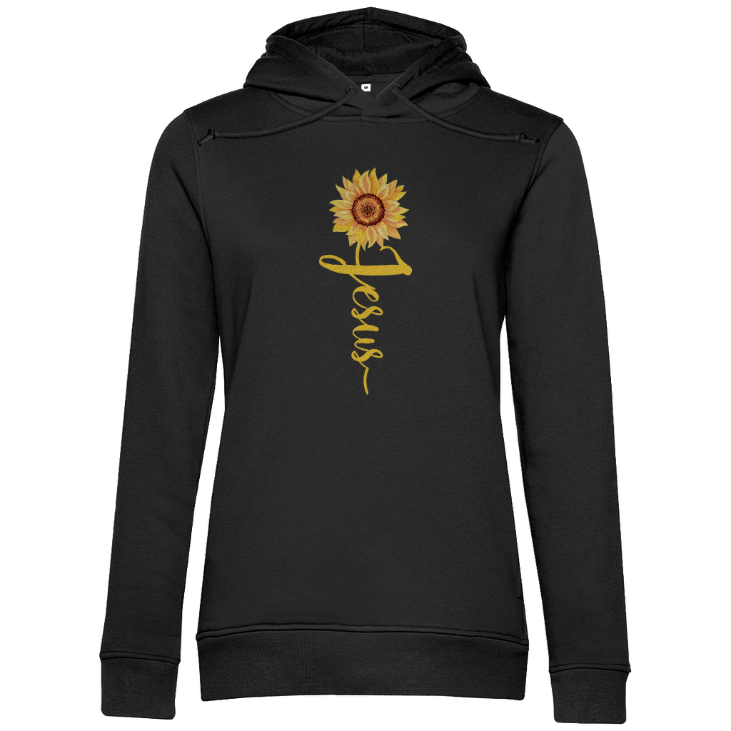 Jesus Sonnenblume christlicher Damen Premium Bio Hoodie