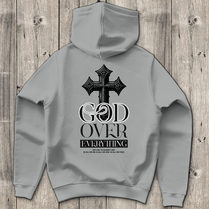 God over Everything - Backprint Christlicher Herren Hoodie