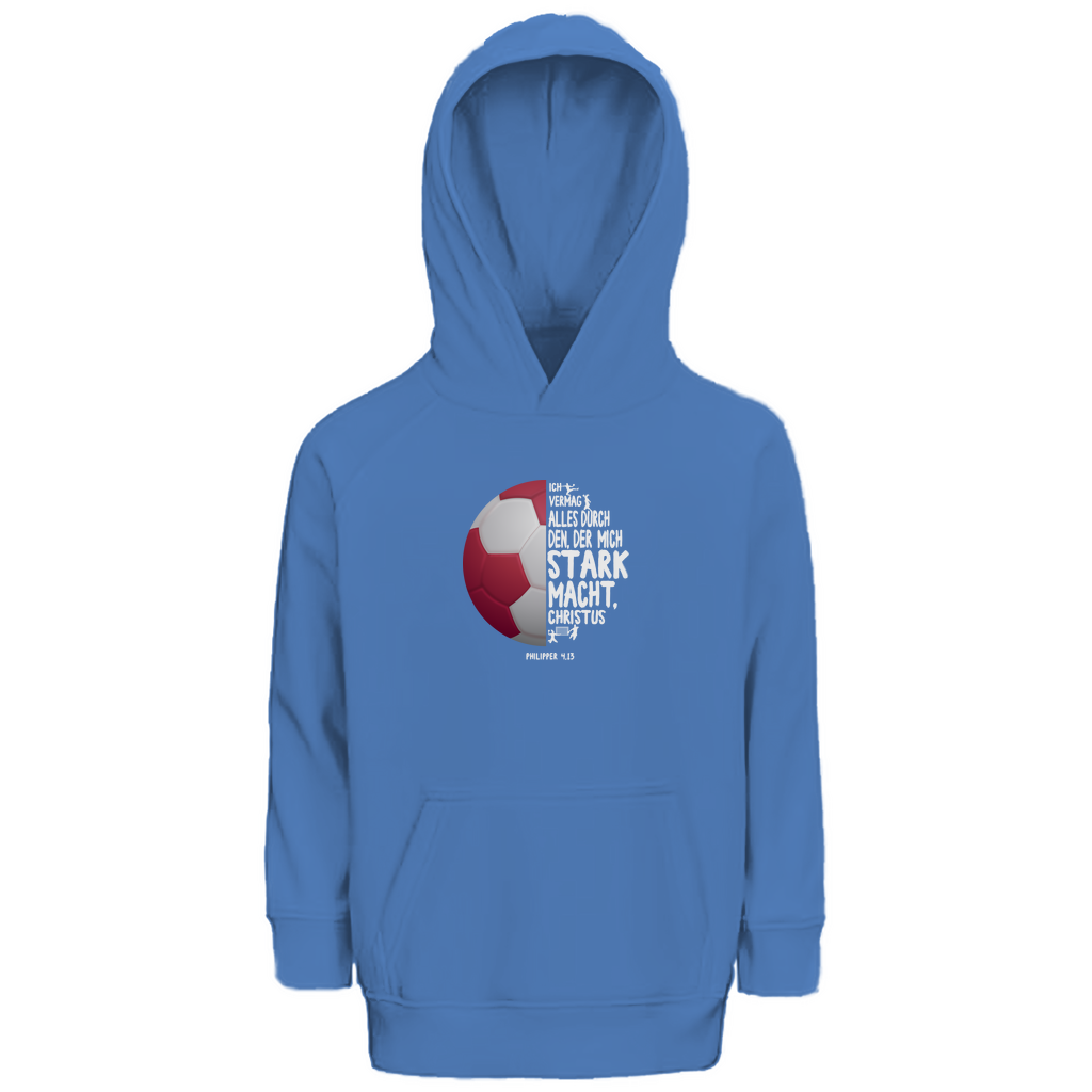 Ich bin stark durch Christus Philipper 4,13 Handball Kinder Premium Bio Hoodie