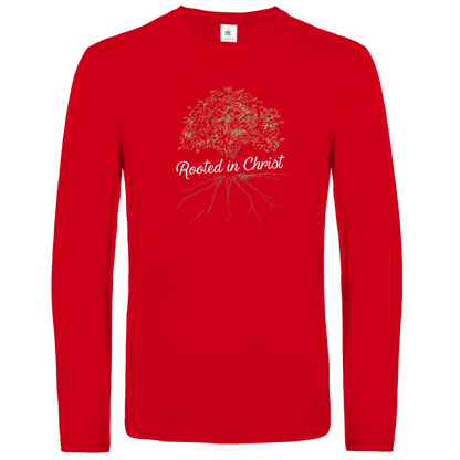 Rooted in Christ christliches Unisex Langarmshirt