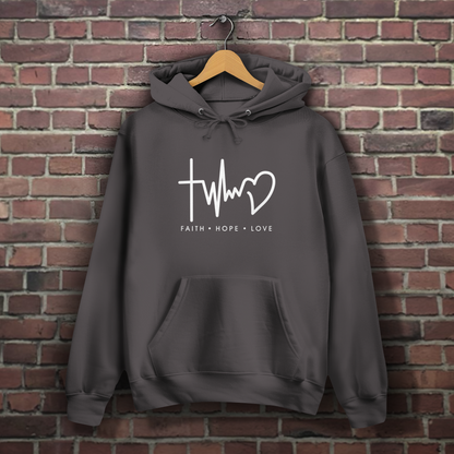 Faith Hope Love Weiß - Christlicher Damen Hoodie