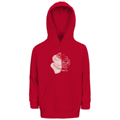 Ich bin stark durch Christus Philipper 4,13 Rose Kinder Premium Bio Hoodie