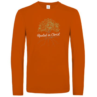 Rooted in Christ christliches Unisex Langarmshirt