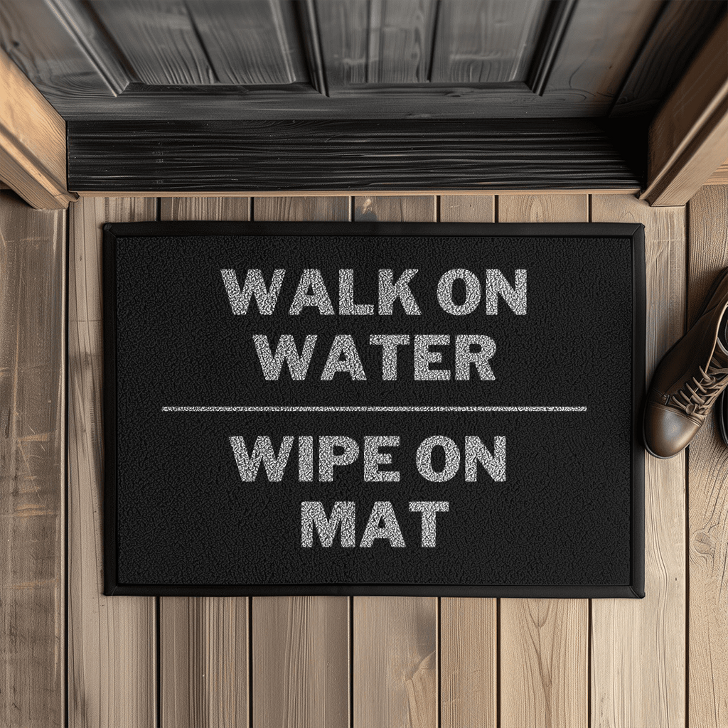 Walk on Water Wipe on Mat christliche Fußmatte mit Gummirand