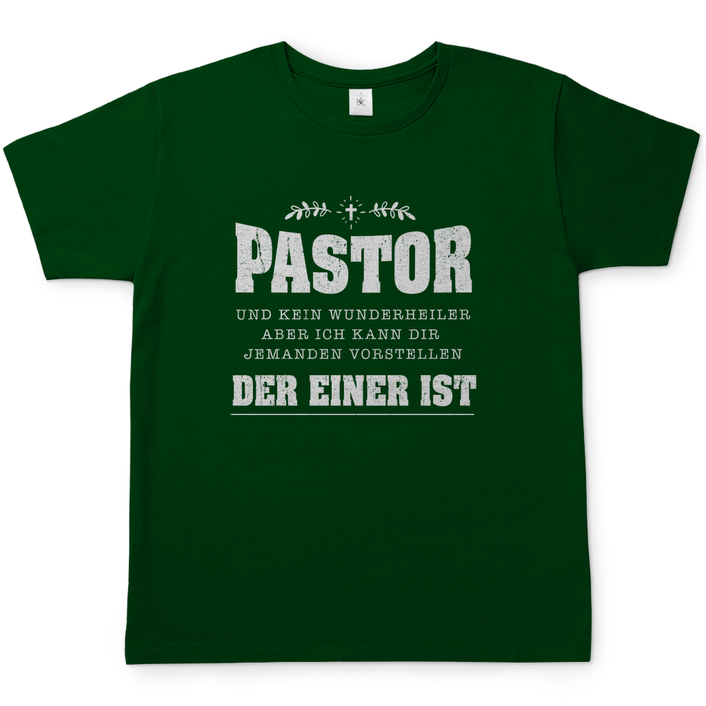 Pastor und kein Wunderheiler christliches Herren T-Shirt
