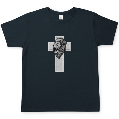 Löwen Kreuz christliches Herren T-Shirt