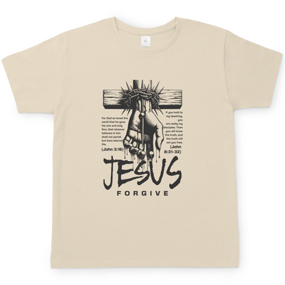 Jesus Forgive christliches Herren T-Shirt