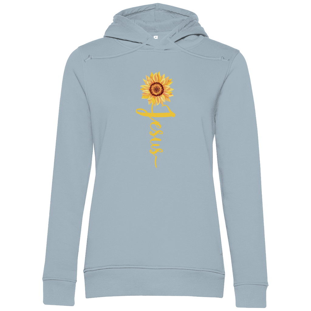 Jesus Sonnenblume christlicher Damen Premium Bio Hoodie
